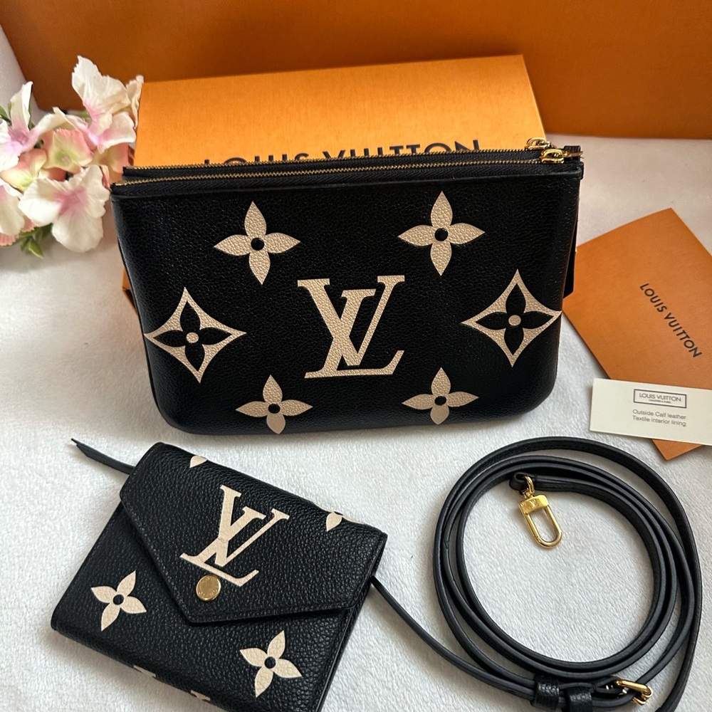 Louis Vuitton Black and Cream Double Zipper Crossbody🤍🖤